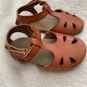 Zara leather Mary Jane buckle moccasins